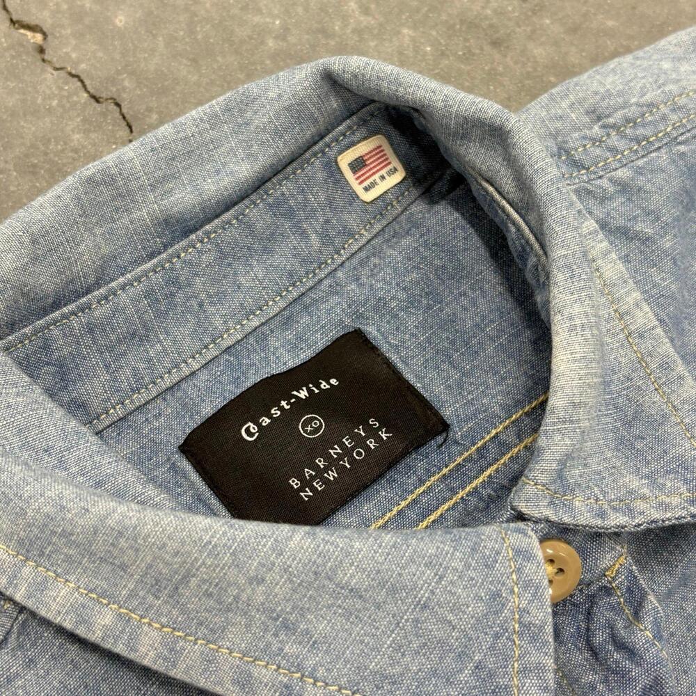 Barneys New York Cast Wide Denim Shirt - Picture 2 of 4